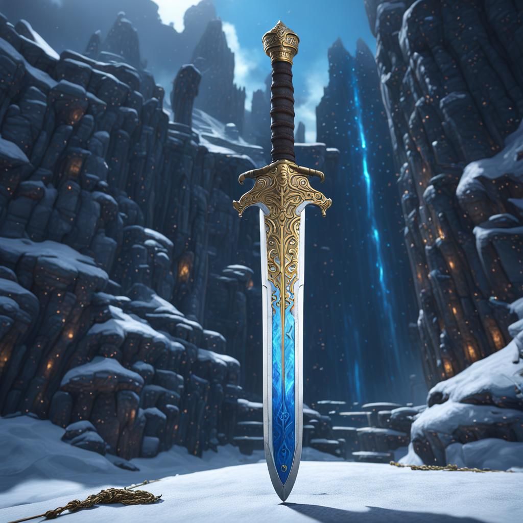 Mitten Hand Grasps Longsword: Detailed Fantasy Art