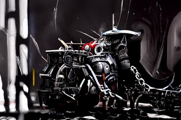 Futuristic Samurai Robot Warrior: Digital Art