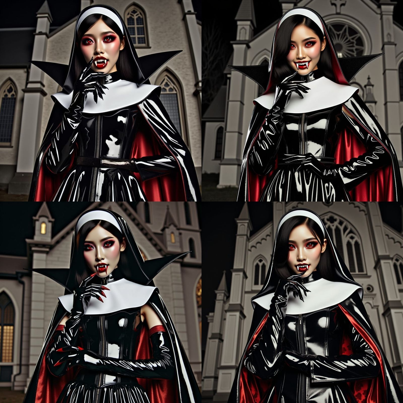 Vampire Nun in Dark Gothic Style