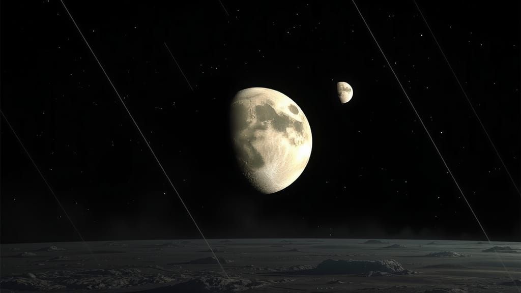 Pluto and Charon in Deep Space: Cinematic Render