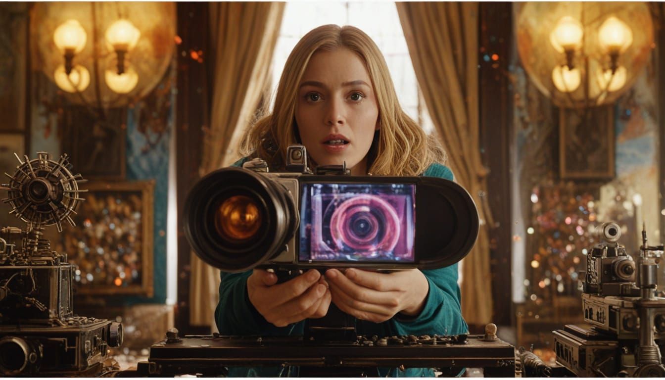 Surreal Sci-Fi Portrait with Neon Lights