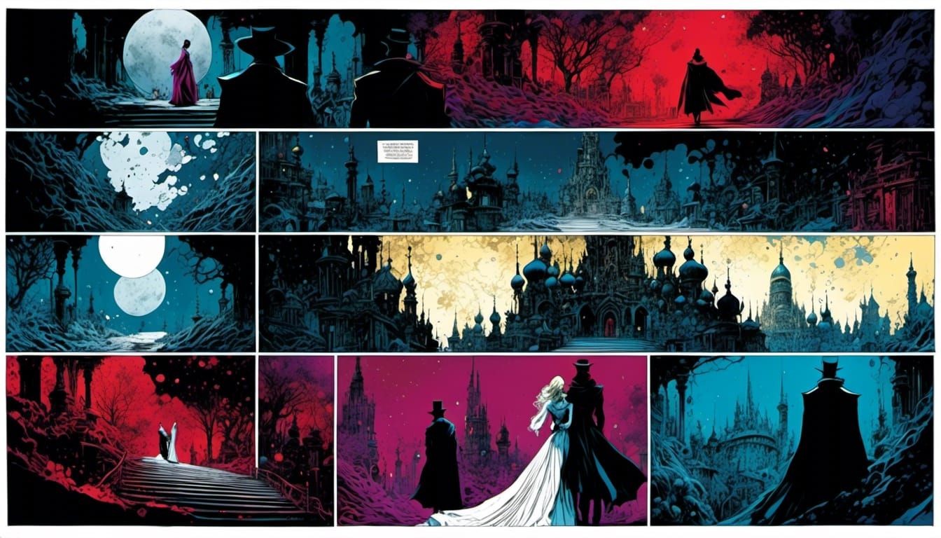 Graphic Novel Page: Man Reveals Face to Woman