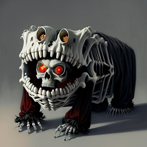 Haunting Skeletal Man in Fuzzy Pajamas, Surreal Horror