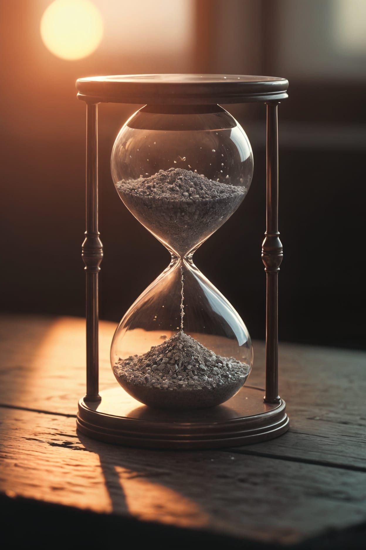 Elegant Hourglass Basks in Sunset Glow