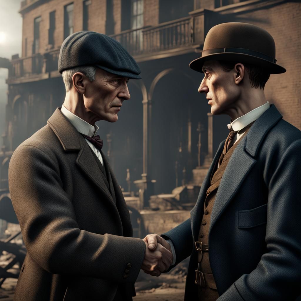 Thomas Shelby and Robert Oppenheimer Handshake