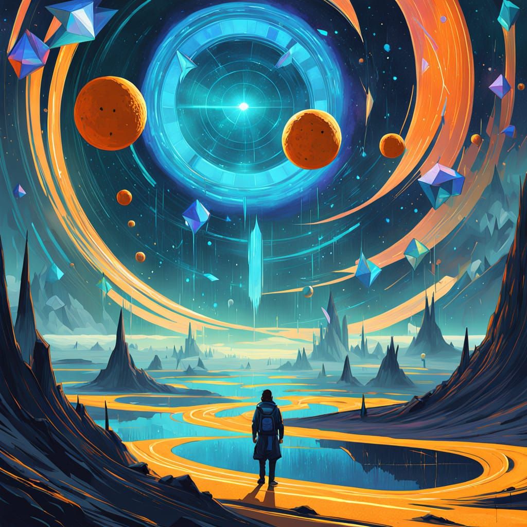 Symmetrical Cosmic Landscape in Vibrant Colors