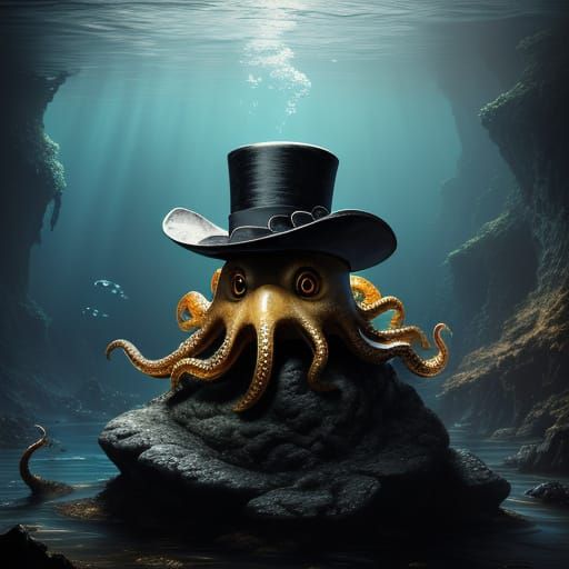 Octopus wearing a hat