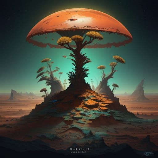 Thriving Alien Ecosystem on Future Mars Concept Art