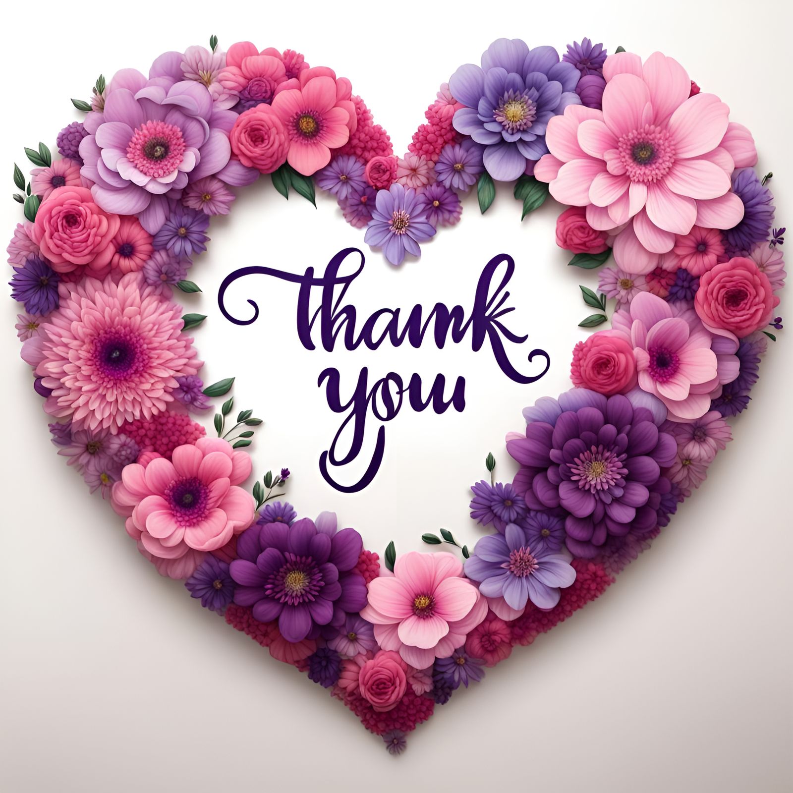 Giant Floral Heart with Thank You