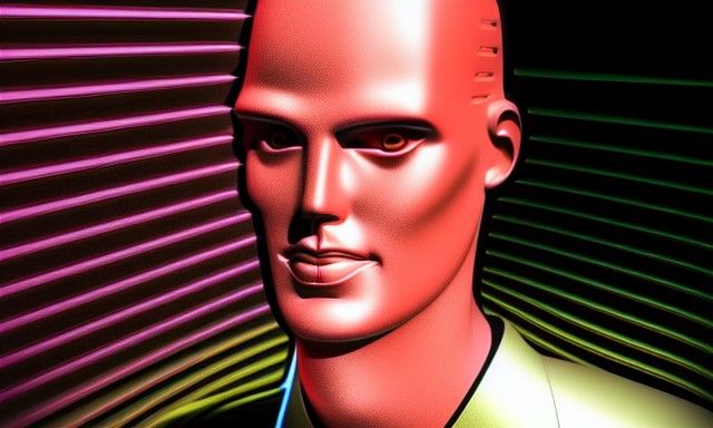 Max headroom HBO show cubism art deco modern art pop art synthetism digital art digital illustration filmic 3ds Max 3D s...