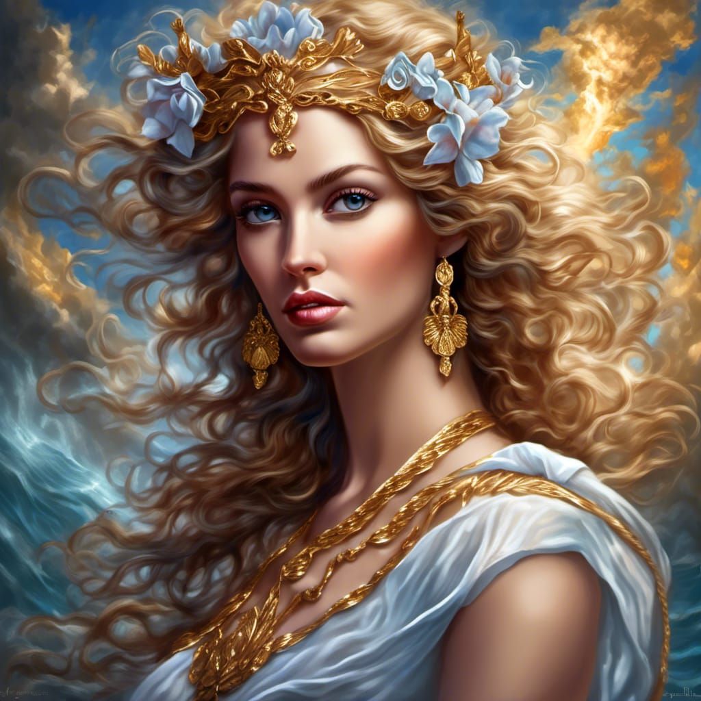Hyperrealistic Portrait: Aphrodite, Goddess of Beauty
