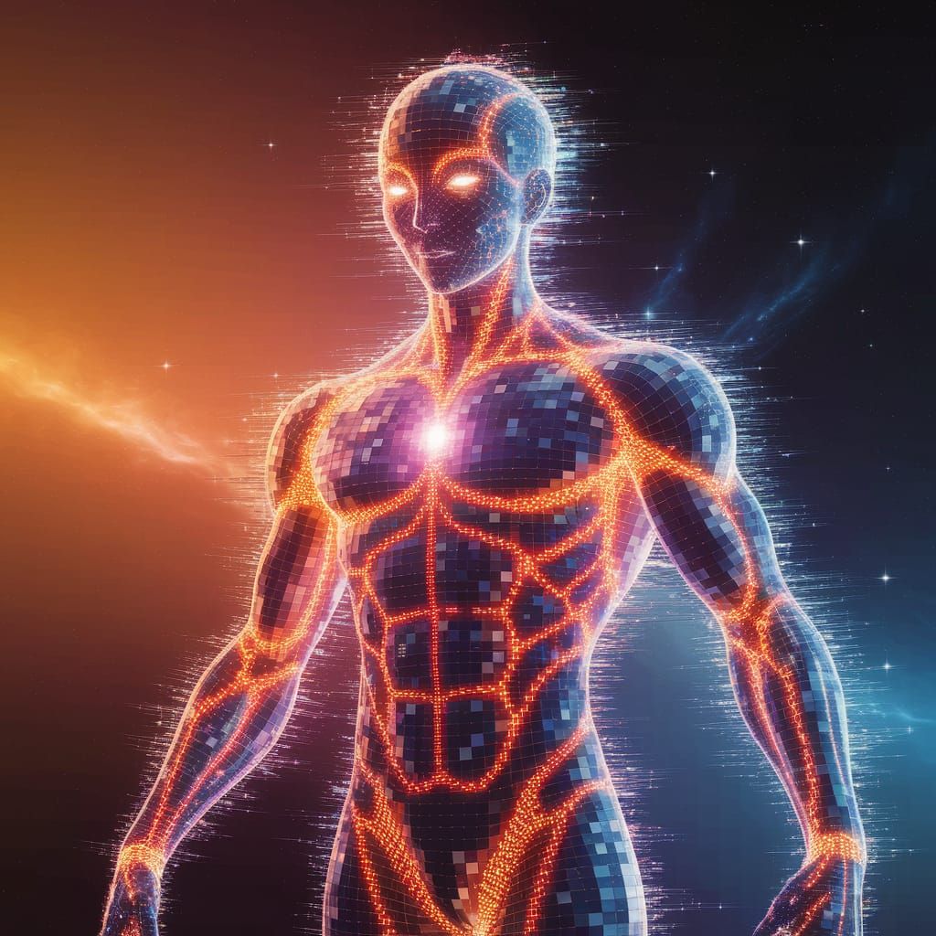 Cosmic Anime Figure Radiates Vibrant Energy