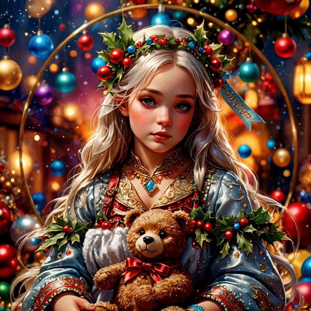 Magical Teddy Bear Christmas Wonderland in Hyperrealistic St...