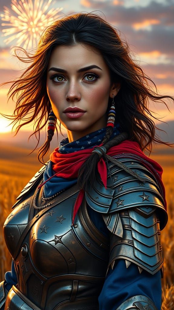 American Woman as Cultural Icon in Digital Illustration