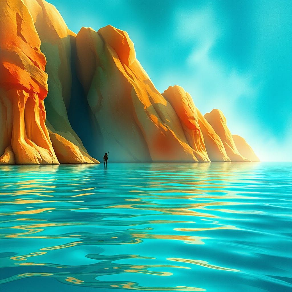 Dreamy Watercolor Fantasy Landscape