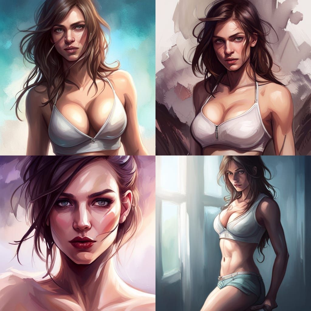 Detailed Portrait of Woman in Casual Attire