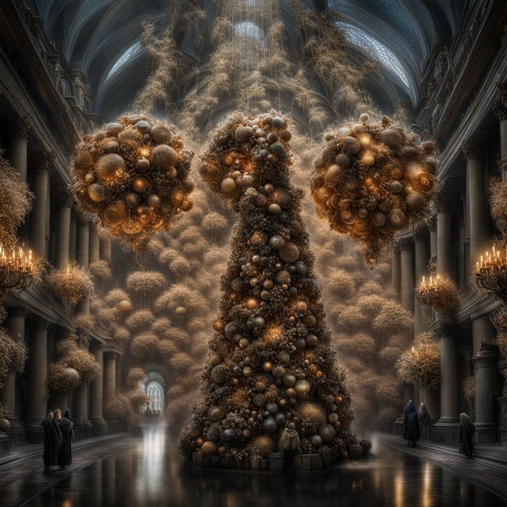 Surreal Christmas Balls with Strange Characters