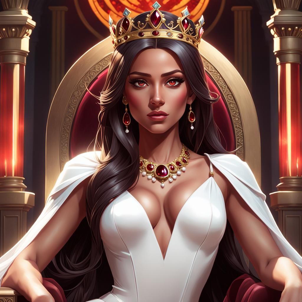 Detailed Portrait of a Princess on Her Throne