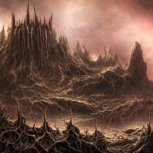 Death Metal Album Cover Art: Detailed Matte Painting