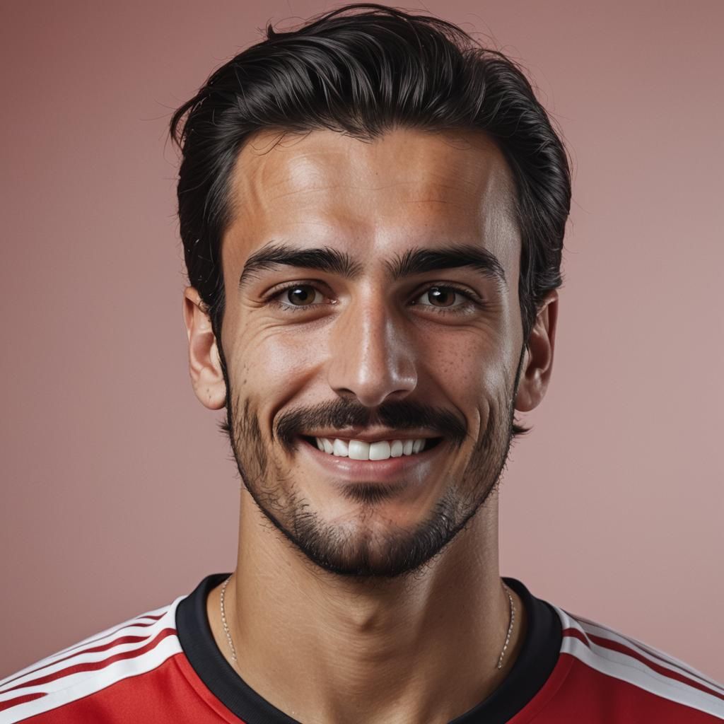 Italian Soccer Player Portrait in Studio Lighting