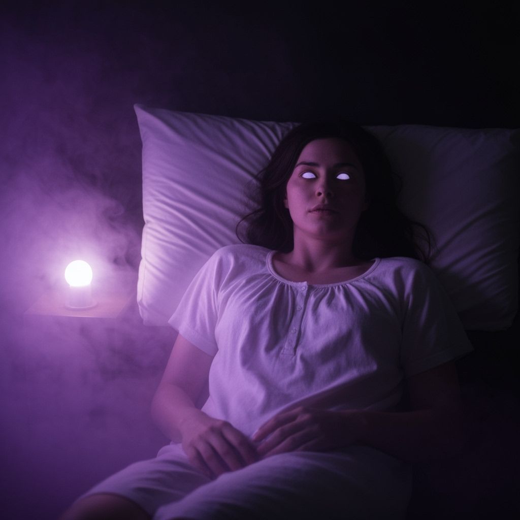 Woman in REM Sleep Bathed in Moonlight