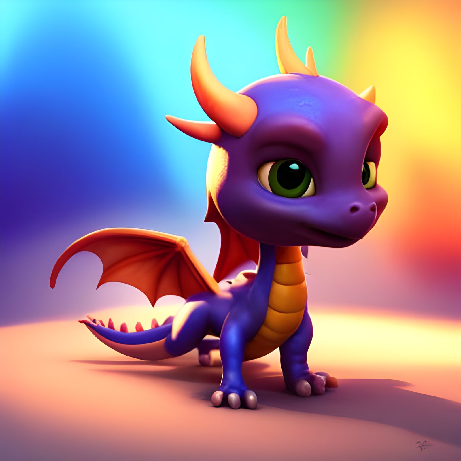 Cute Baby Dragon in Pixar 3D Style