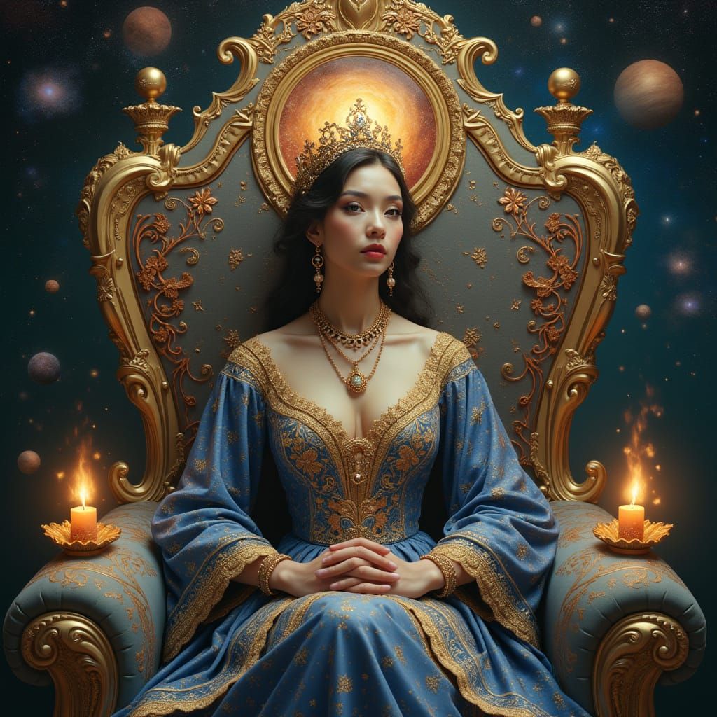 Regal Queen Reigns Over Solidified Galaxies in Celestial Rob...