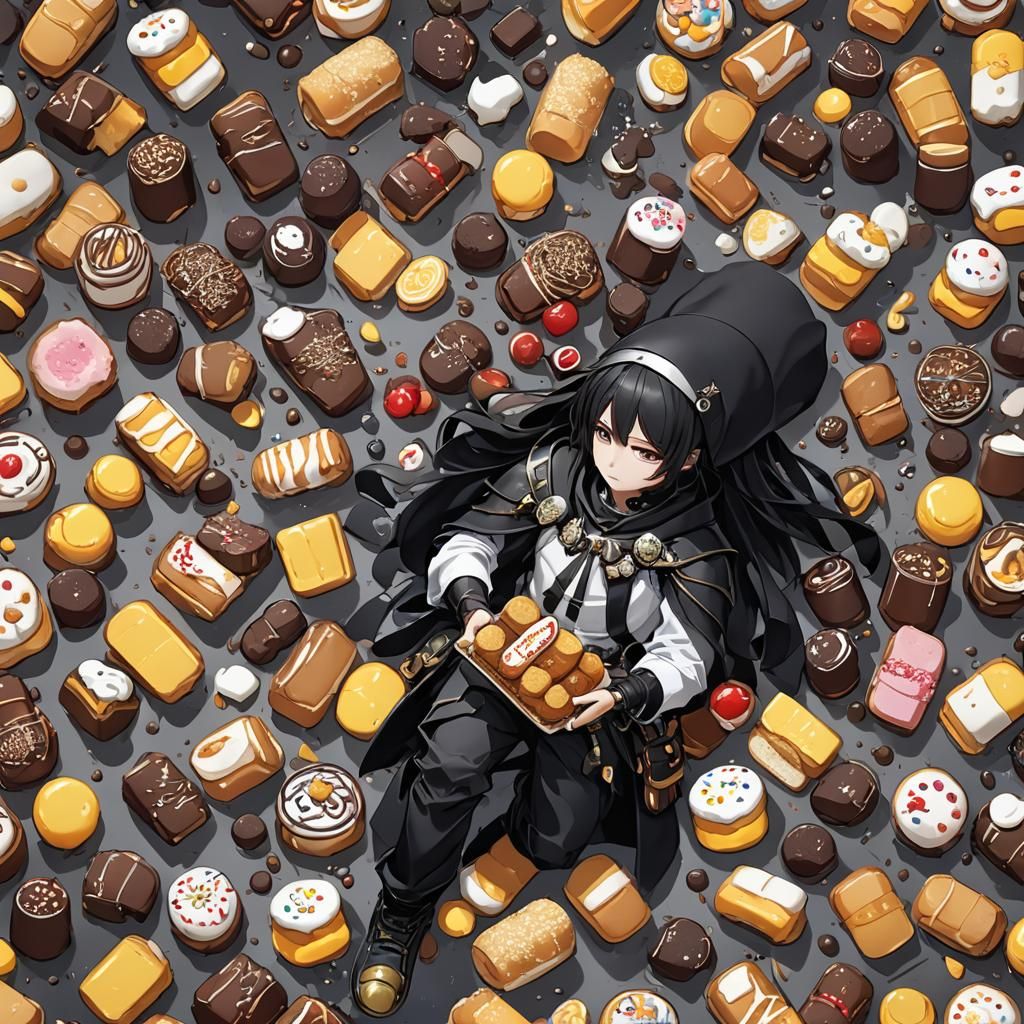 Dark Anime Scene with Twinkies in 3D