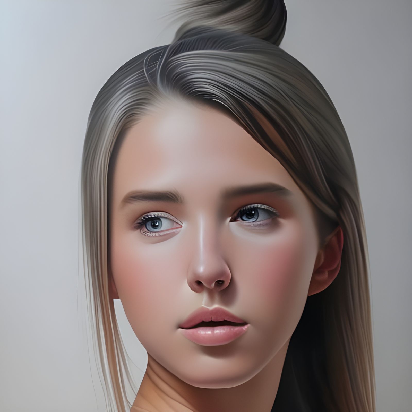 Hyperrealistic Image of a Beautiful Girl Showering