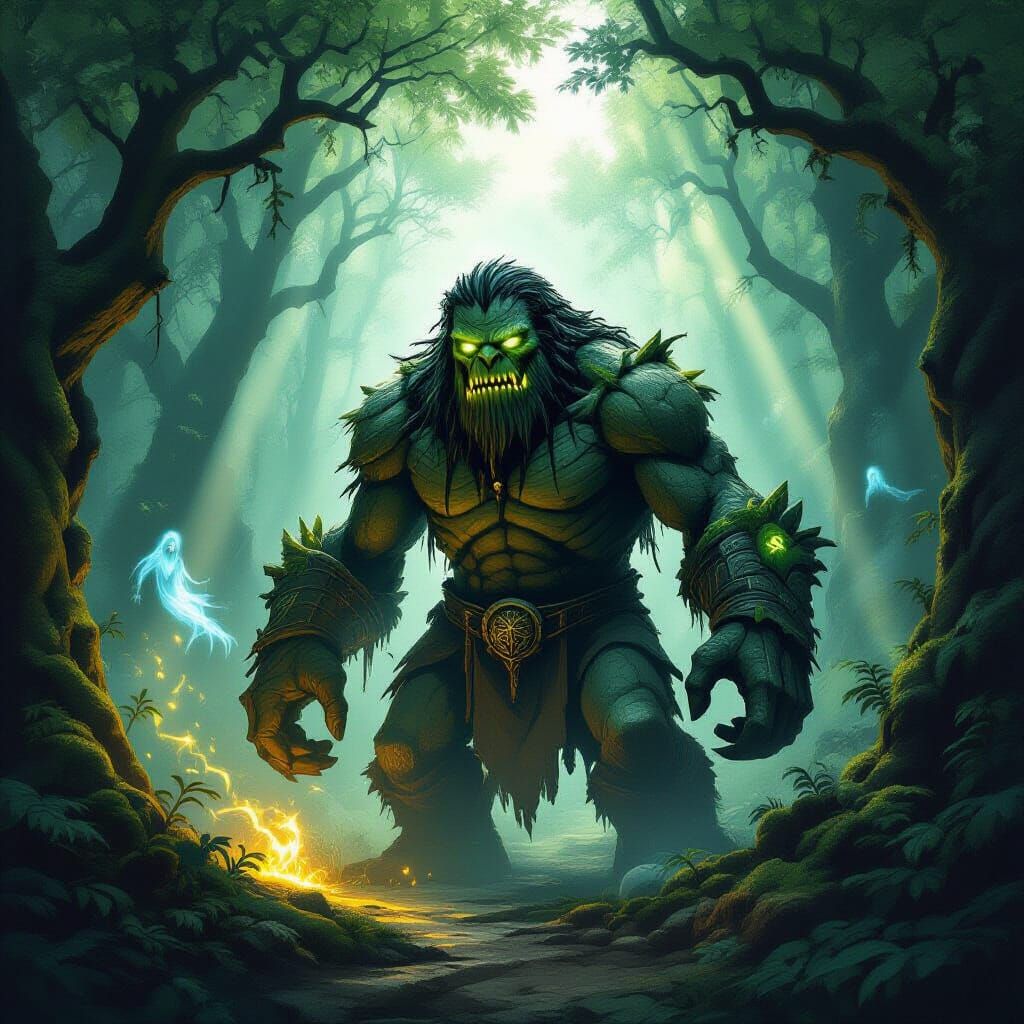 Ancient Moss Golem Awakens in Ethereal Glade