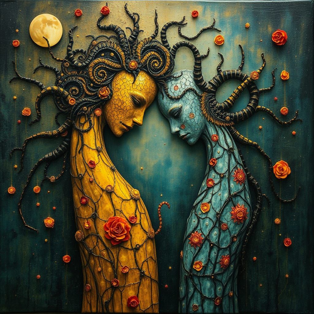 Surrealistic Dreamscape in Vibrant Encaustic Wax