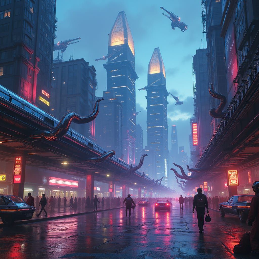 Neon Dreams of a Retro-Futuristic Megacity