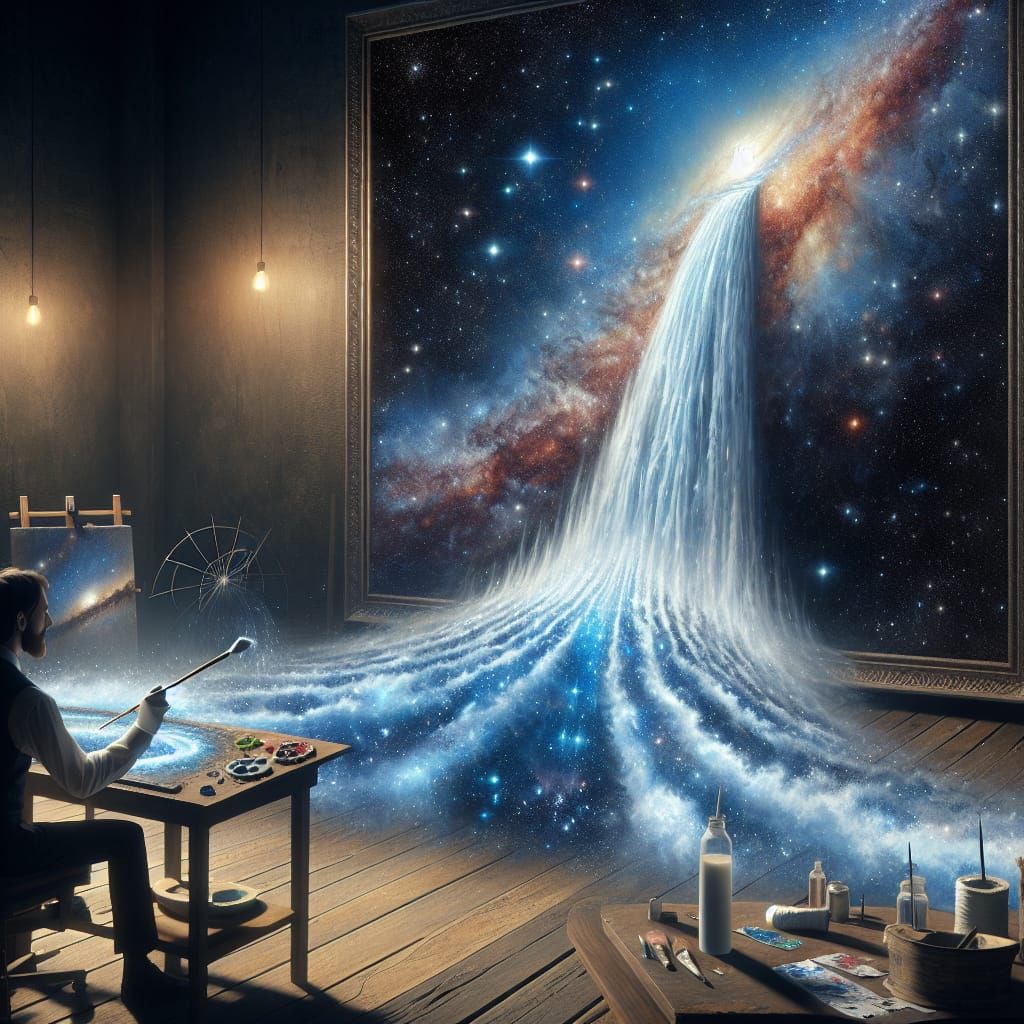 Cosmic Waterfall Masterpiece in Photorealistic Detail