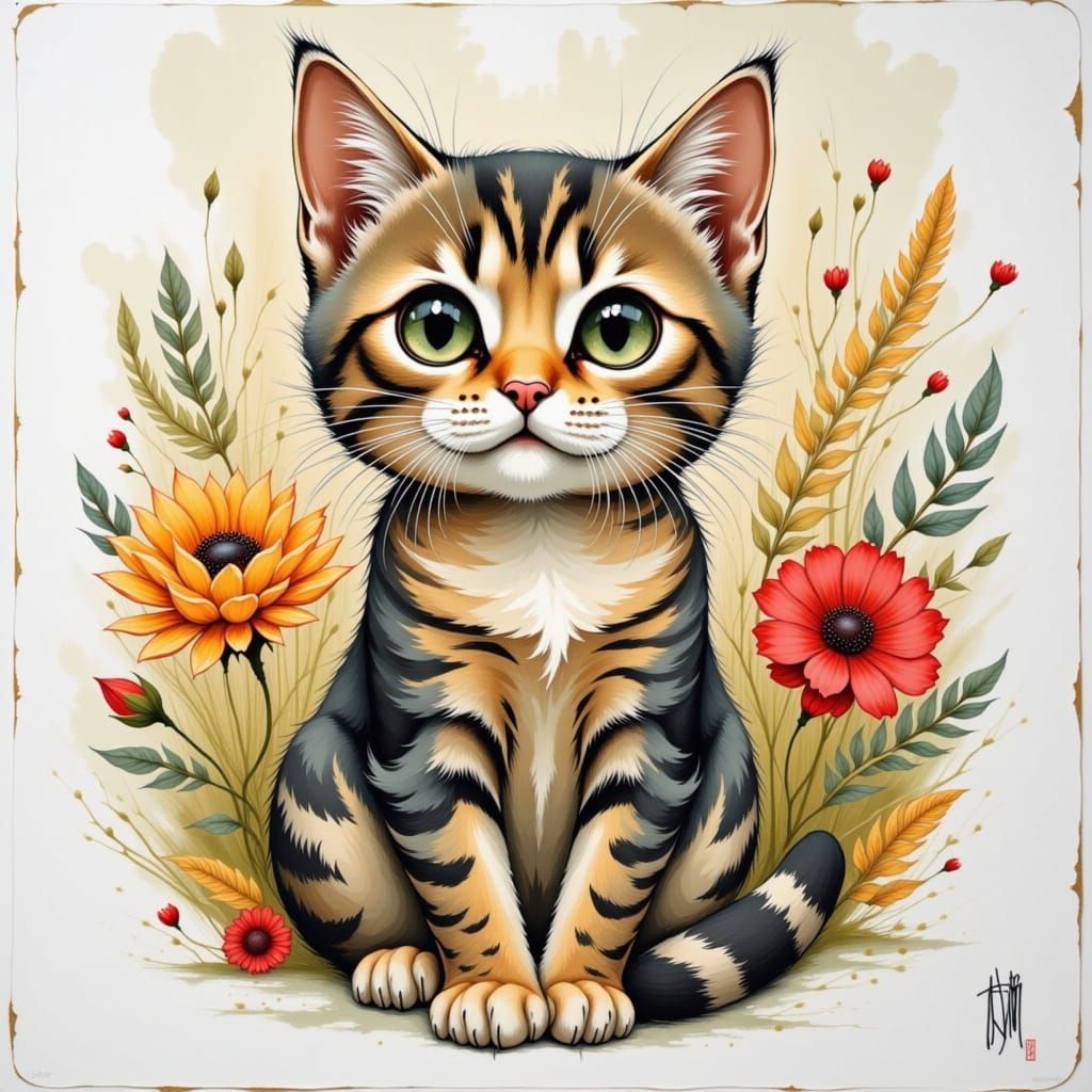 A cute Wood Block Cat  <lora:TwigsV2:1.0>