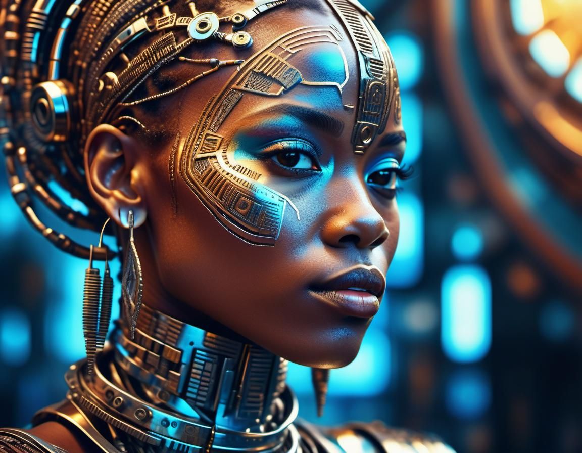 Stunning Afrofuturism Portrait of African Woman
