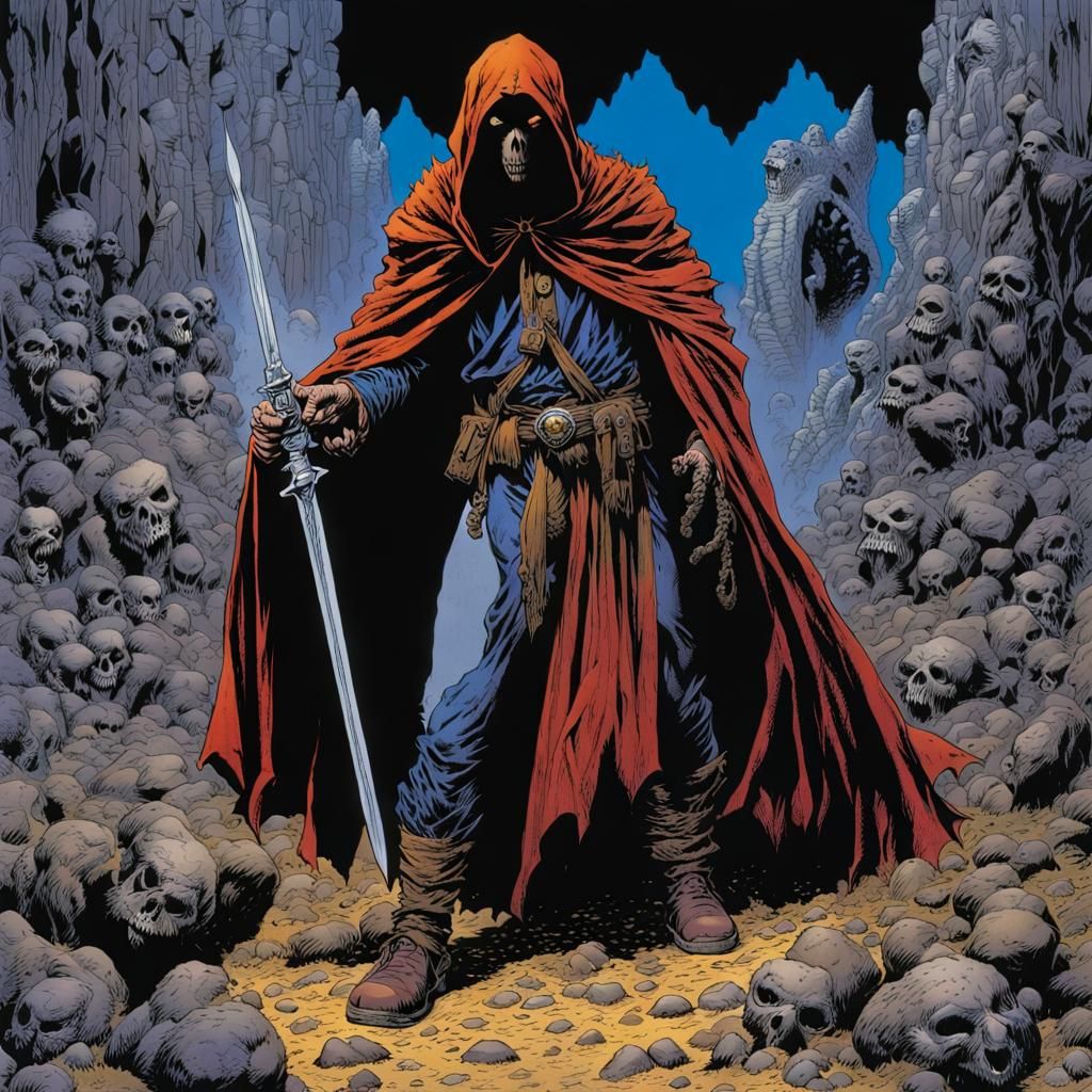 Grimdark Warrior in Photographic Comic Fantasy Style