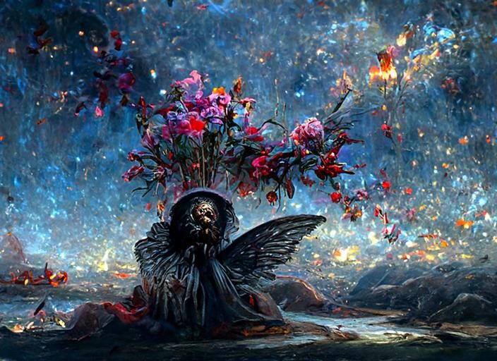 Lucifer in a Starry Garden, Digital Matte Painting