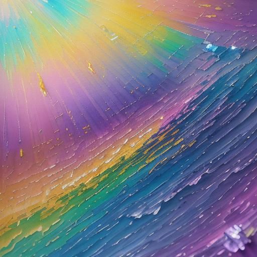 Rainbow Poetry on Golden Scroll in Graffiti Art Style