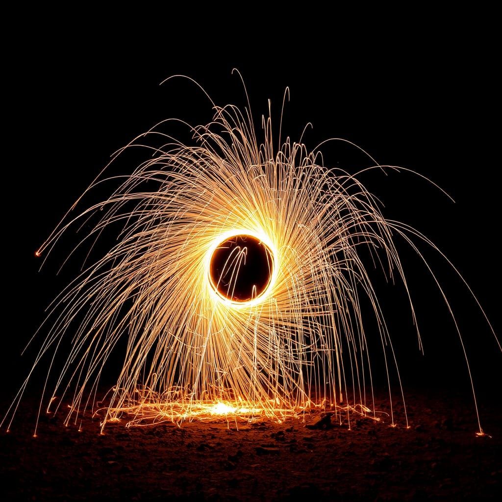 Dynamic Steel Wool Photography Sparks Display