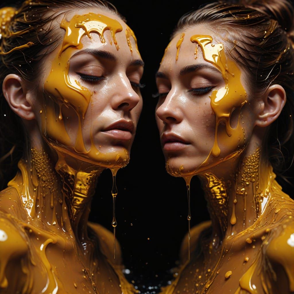 Melting Wax Figures: A Hyper-Realistic Digital Portrait