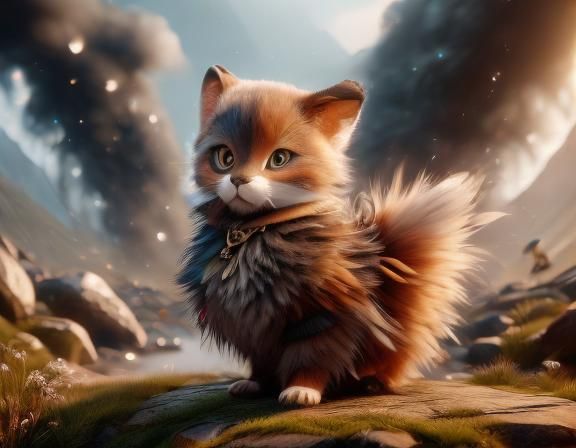 Abstract Digital Art Composition with Layered Textures