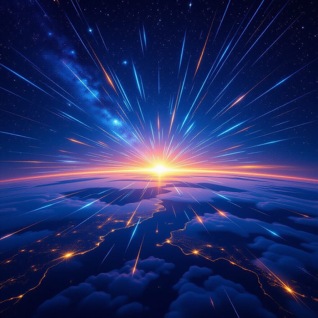 Million Shooting Stars Across Globe in Cinematic View