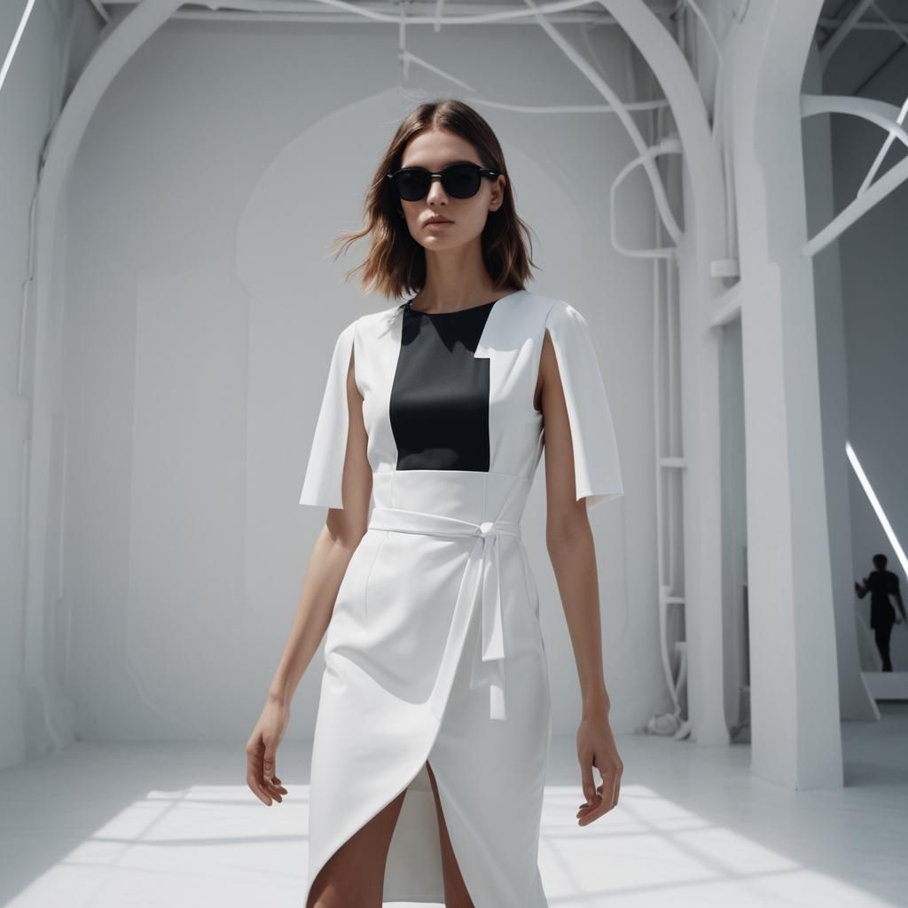 French Model in Experimental Dress: Cinematic UHD