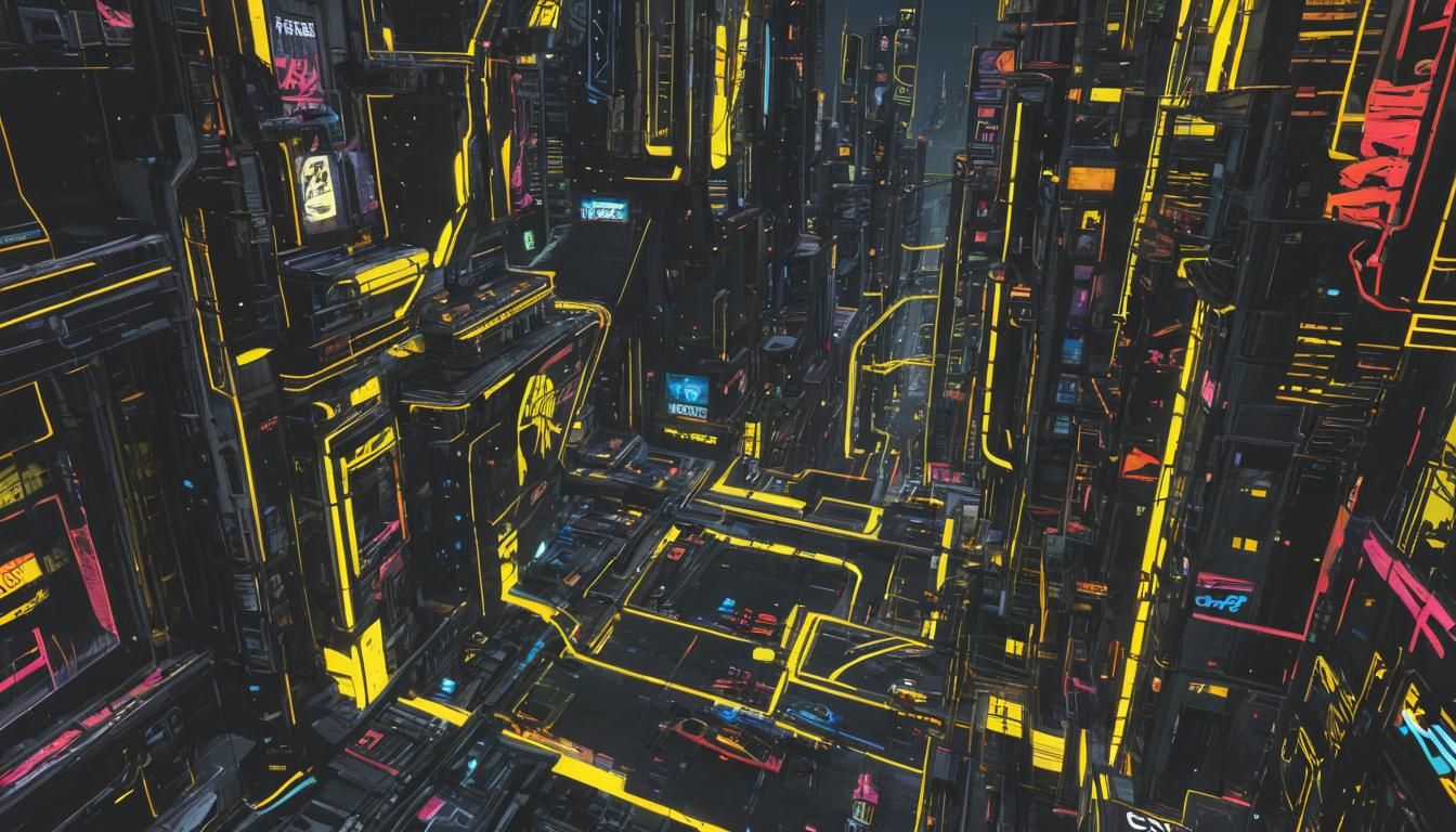 Futuristic Neon Metropolis in Cyberpunk Style