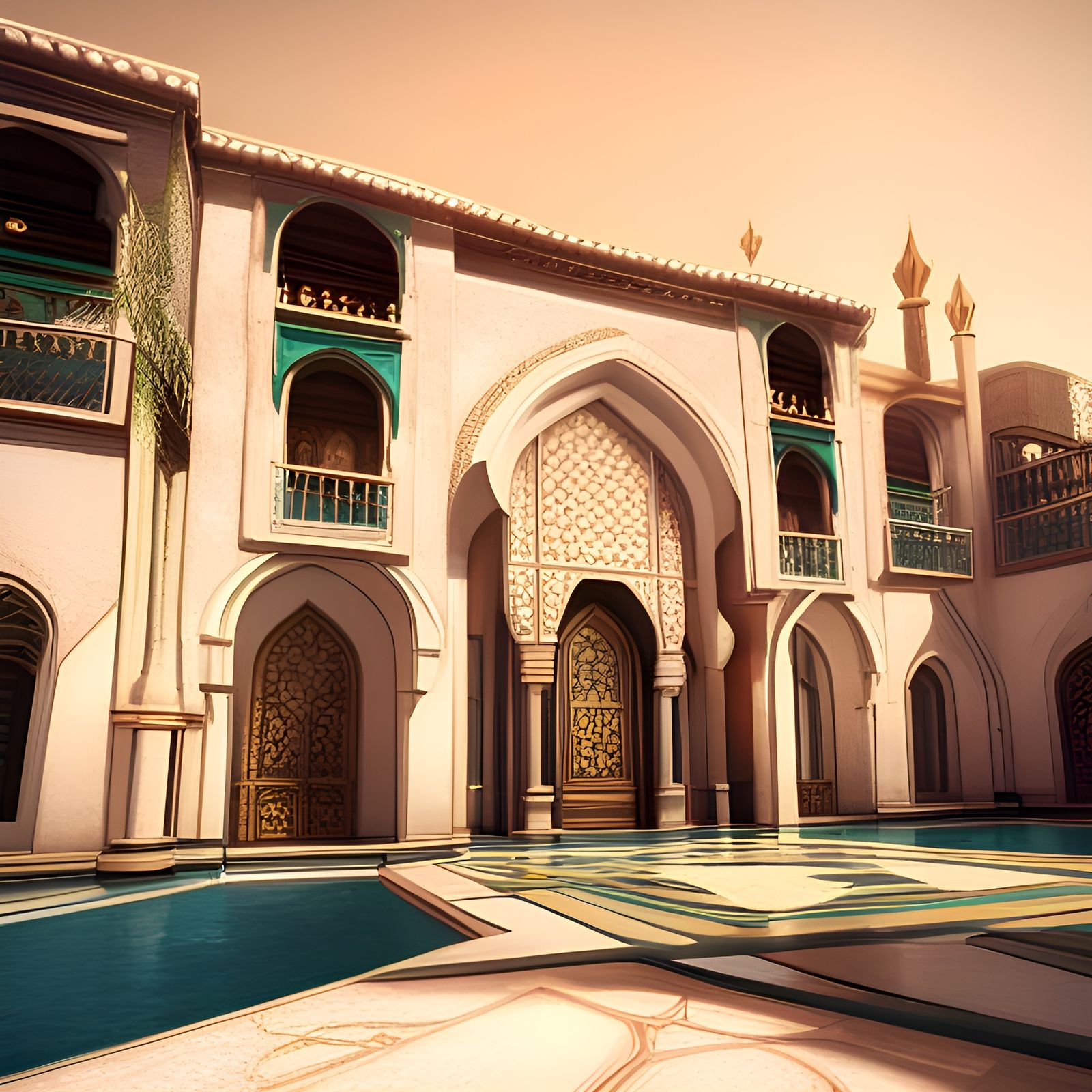 Arabic Mansion in a Fantastical Matte Painting
