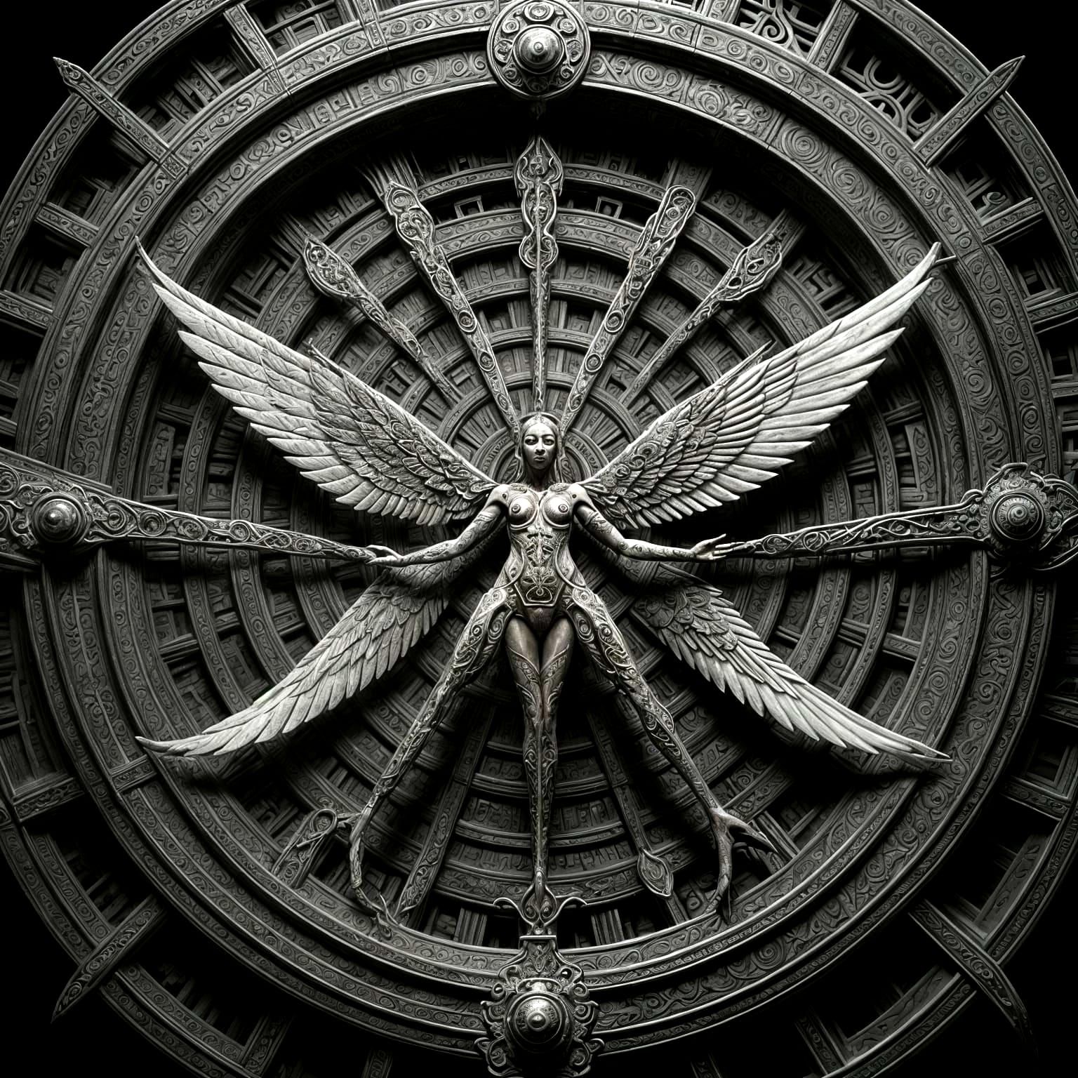 Ethereal Wheel Being in Surreal, Dreamlike Landscape