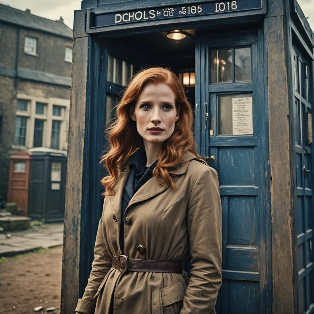 Jessica Chastain as Doctor Who Film Still
