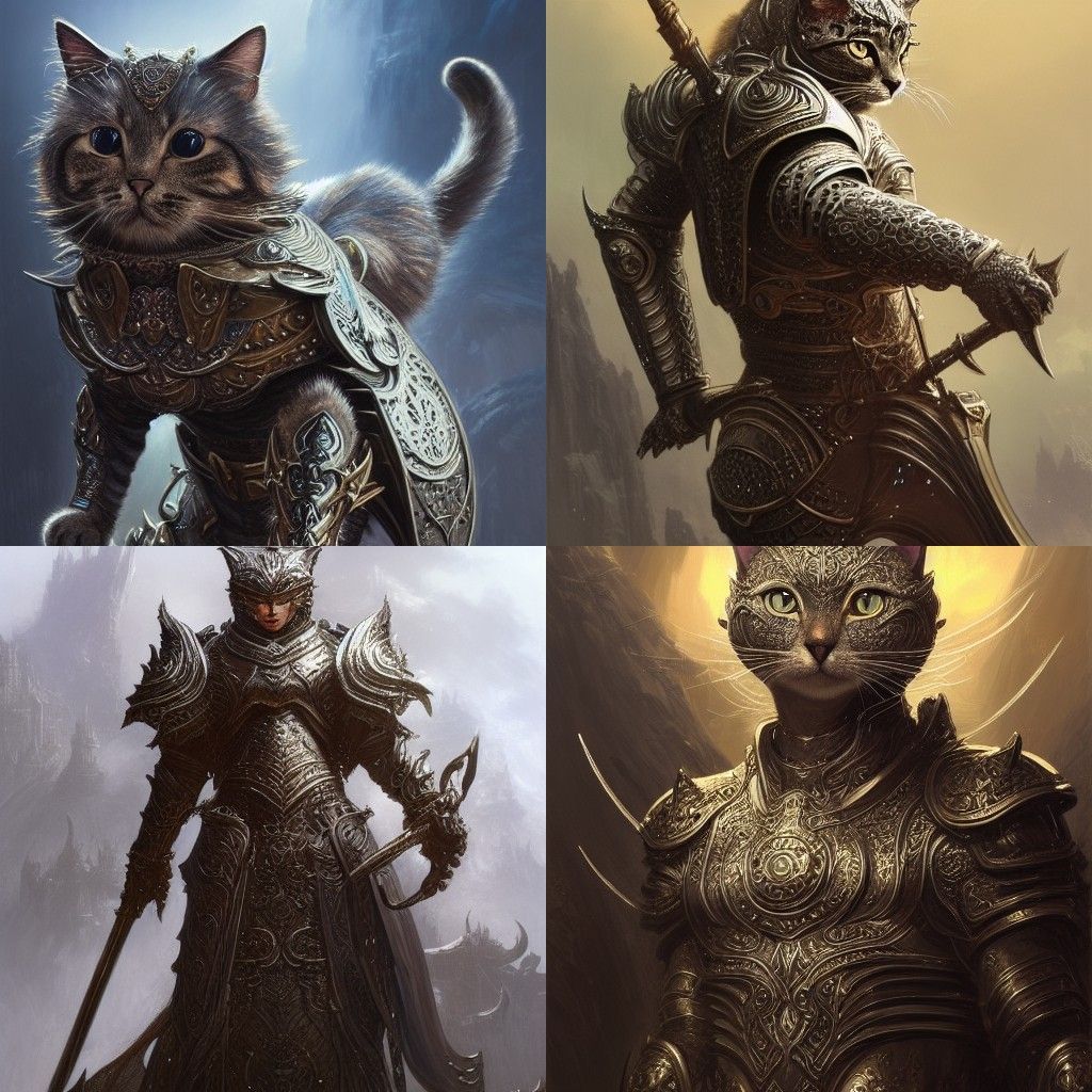 Armored Cat: Fantasy Digital Painting