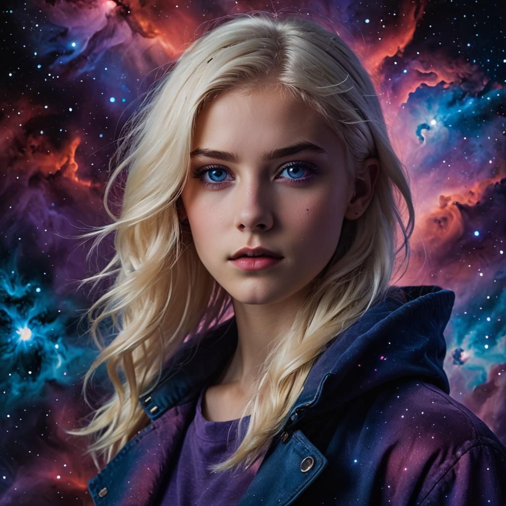 Nebula Portrait: Platinum Blond in Film Noir Style