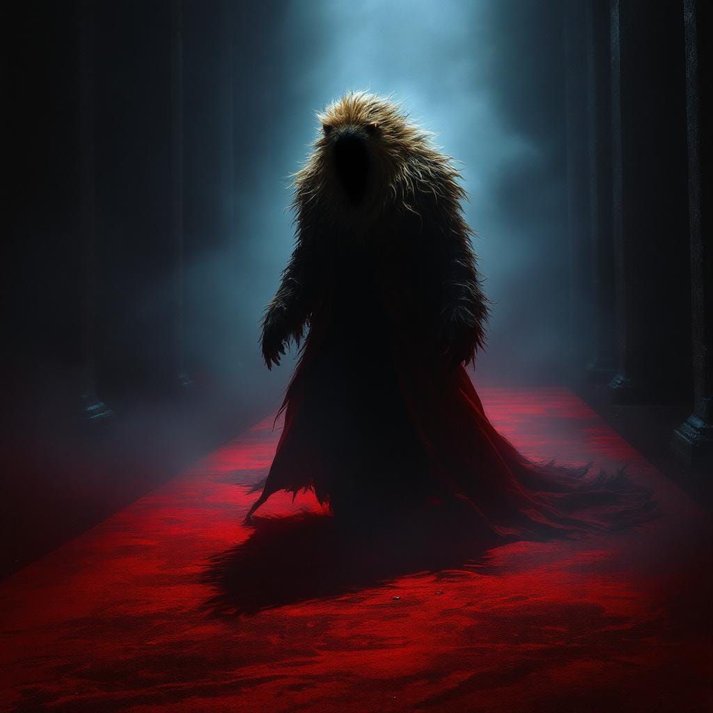 Ghost in Lion Coat on Red Carpet